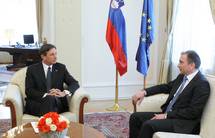 31. 7. 2014, Ljubljana – Predsednik republike Borut Pahor in predsednik dravnega zbora Janko Veber (STA)